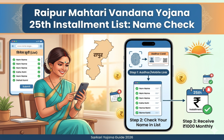 Raipur Mahtari Vandana Yojana 25th Installment List: Name Check