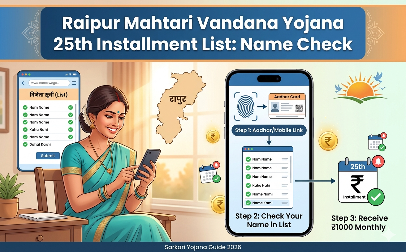 Raipur Mahtari Vandana Yojana 25th Installment List: Name Check