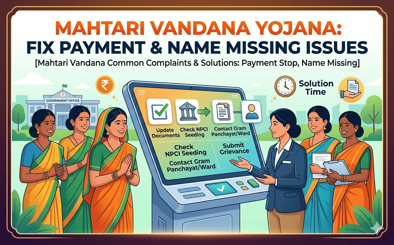 Mahtari Vandana Yojana payment stopped or name missing from the list? Follow our step-by-step guide to resolve common complaints and get your 2026 benefits.