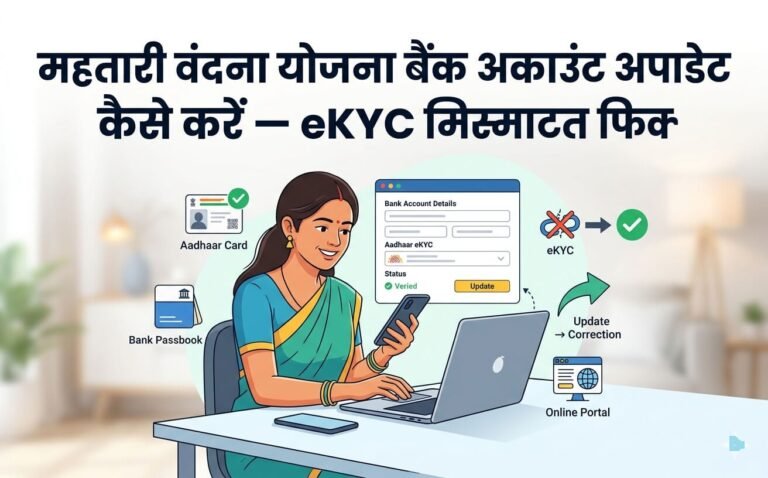 mahtari-vandana-yojana-bank-account-update-ekyc-mismatch-fix