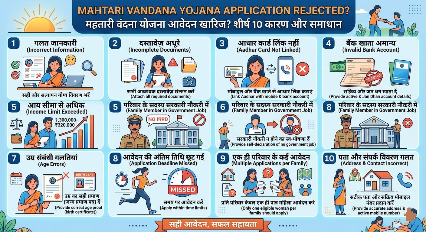 mahtari-vandana-yojana-application-rejected-reasons-solutions